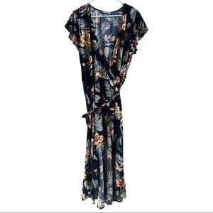 Floral Midi Wrap Dress